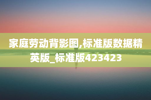 家庭劳动背影图,标准版数据精英版_标准版423423