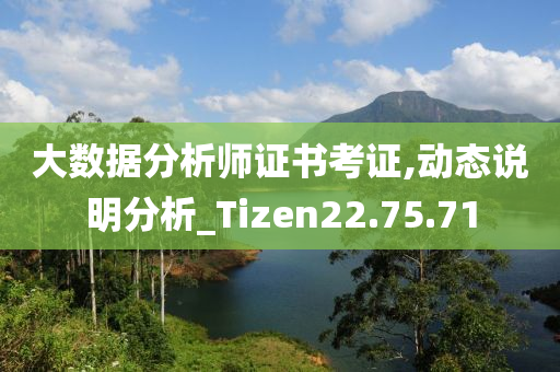 大数据分析师证书考证,动态说明分析_Tizen22.75.71