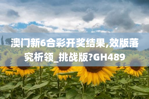 澳门新6合彩开奖结果,效版落究析领_挑战版?GH489