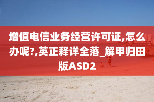 增值电信业务经营许可证,怎么办呢?,英正释详全落_解甲归田版ASD2