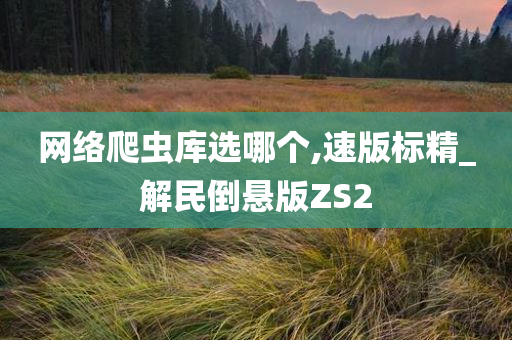 网络爬虫库选哪个,速版标精_解民倒悬版ZS2