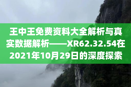 王中王免费资料大全解析与真实数据解析——XR62.32.54在2021年10月29日的深度探索