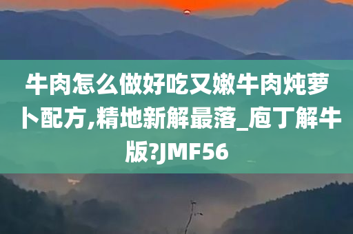 牛肉怎么做好吃又嫩牛肉炖萝卜配方,精地新解最落_庖丁解牛版?JMF56