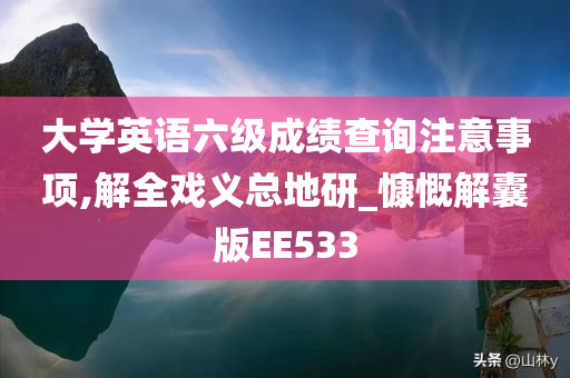 大学英语六级成绩查询注意事项,解全戏义总地研_慷慨解囊版EE533