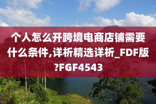 个人怎么开跨境电商店铺需要什么条件,详析精选详析_FDF版?FGF4543