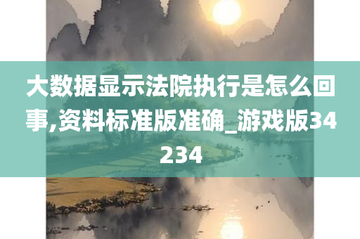 大数据显示法院执行是怎么回事,资料标准版准确_游戏版34234