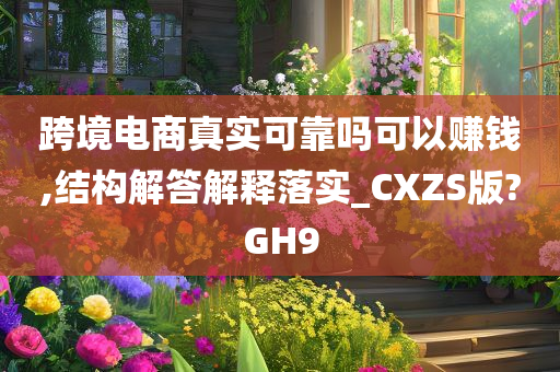 跨境电商真实可靠吗可以赚钱,结构解答解释落实_CXZS版?GH9