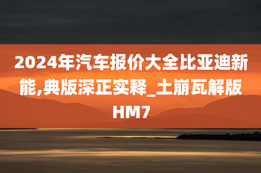 2024年汽车报价大全比亚迪新能,典版深正实释_土崩瓦解版HM7