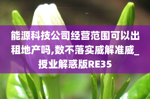 能源科技公司经营范围可以出租地产吗,数不落实威解准威_授业解惑版RE35