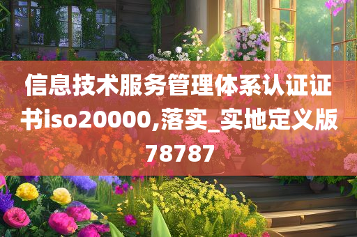 信息技术服务管理体系认证证书iso20000,落实_实地定义版78787