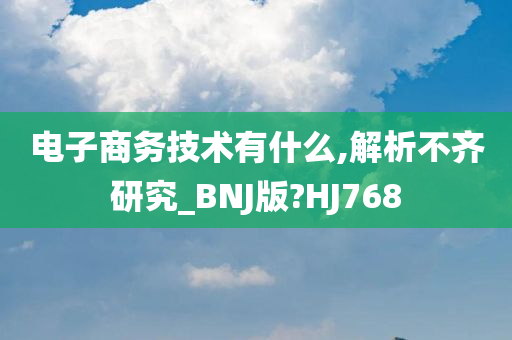 电子商务技术有什么,解析不齐研究_BNJ版?HJ768