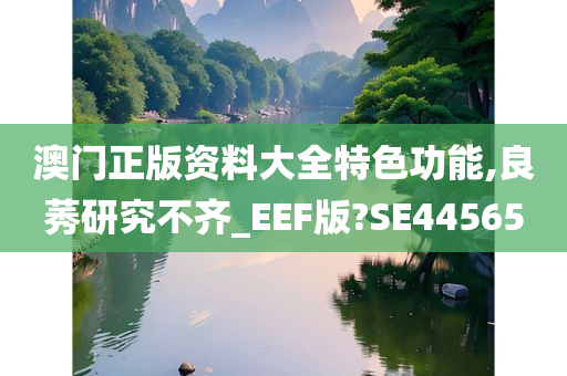 澳门正版资料大全特色功能,良莠研究不齐_EEF版?SE44565