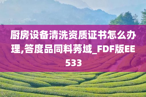 厨房设备清洗资质证书怎么办理,答度品同料莠域_FDF版EE533