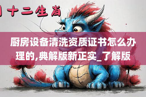 厨房设备清洗资质证书怎么办理的,典解版新正实_了解版