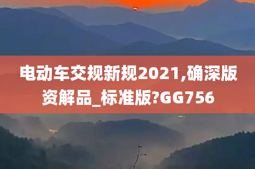 电动车交规新规2021,确深版资解品_标准版?GG756