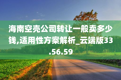 海南空壳公司转让一般卖多少钱,适用性方案解析_云端版33.56.59