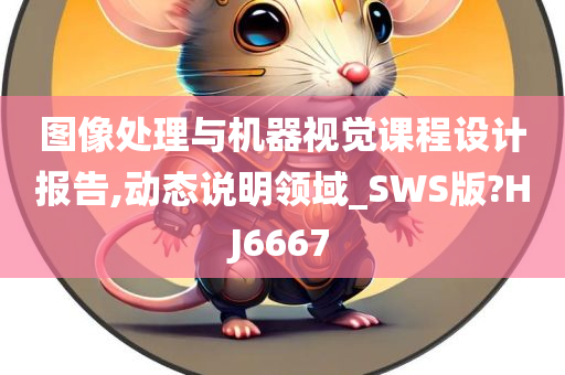 图像处理与机器视觉课程设计报告,动态说明领域_SWS版?HJ6667