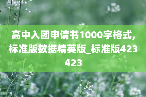 高中入团申请书1000字格式,标准版数据精英版_标准版423423