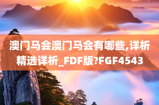 澳门马会澳门马会有哪些,详析精选详析_FDF版?FGF4543