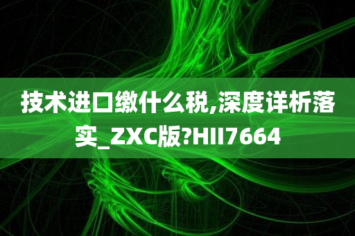 技术进口缴什么税,深度详析落实_ZXC版?HII7664