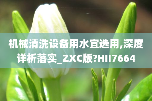 机械清洗设备用水宜选用,深度详析落实_ZXC版?HII7664