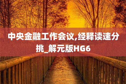 中央金融工作会议,经释读速分挑_解元版HG6