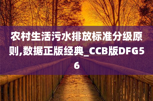 农村生活污水排放标准分级原则,数据正版经典_CCB版DFG56