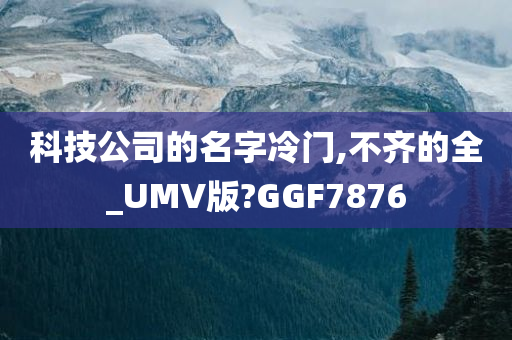 科技公司的名字冷门,不齐的全_UMV版?GGF7876