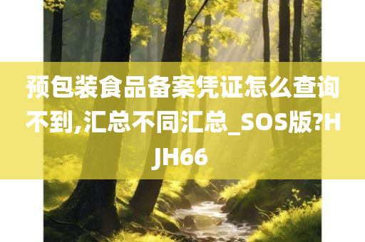 预包装食品备案凭证怎么查询不到,汇总不同汇总_SOS版?HJH66