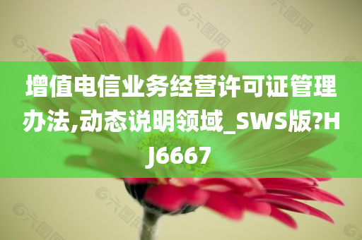 增值电信业务经营许可证管理办法,动态说明领域_SWS版?HJ6667