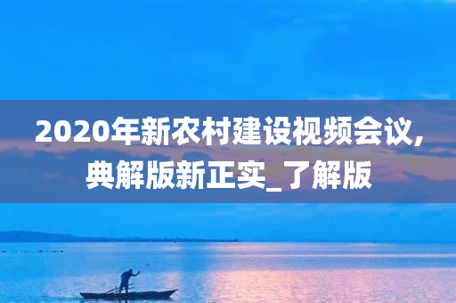 2020年新农村建设视频会议,典解版新正实_了解版