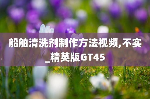 船舶清洗剂制作方法视频,不实_精英版GT45