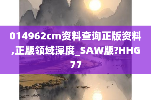 014962cm资料查询正版资料,正版领域深度_SAW版?HHG77