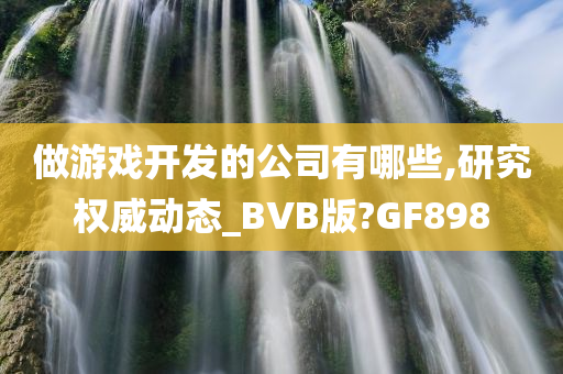 做游戏开发的公司有哪些,研究权威动态_BVB版?GF898