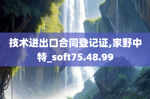 技术进出口合同登记证,家野中特_soft75.48.99