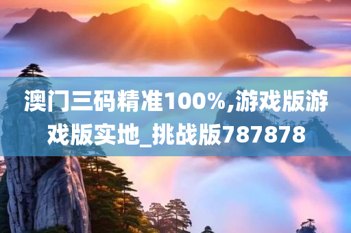 澳门三码精准100%,游戏版游戏版实地_挑战版787878