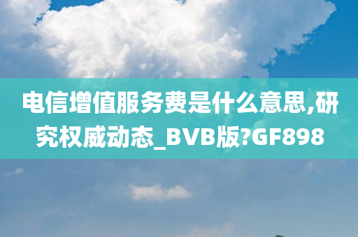 电信增值服务费是什么意思,研究权威动态_BVB版?GF898