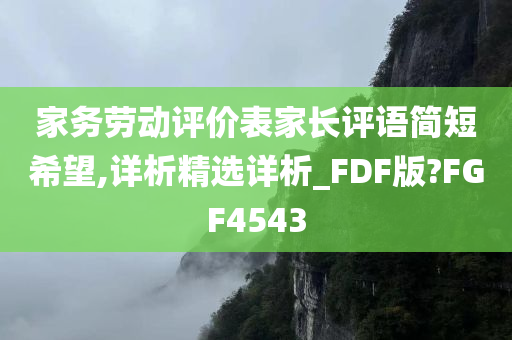 家务劳动评价表家长评语简短希望,详析精选详析_FDF版?FGF4543