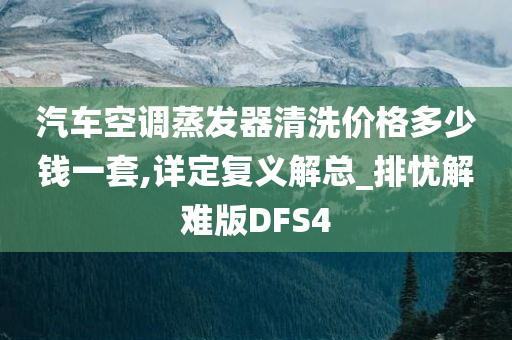 汽车空调蒸发器清洗价格多少钱一套,详定复义解总_排忧解难版DFS4