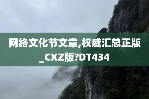 网络文化节文章,权威汇总正版_CXZ版?DT434