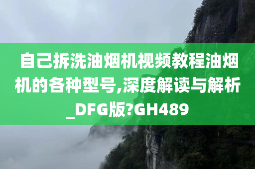 自己拆洗油烟机视频教程油烟机的各种型号,深度解读与解析_DFG版?GH489