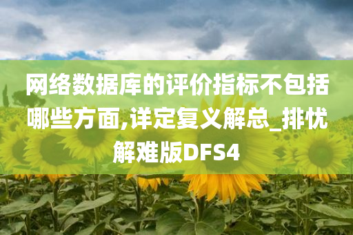 网络数据库的评价指标不包括哪些方面,详定复义解总_排忧解难版DFS4