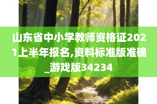 山东省中小学教师资格证2021上半年报名,资料标准版准确_游戏版34234