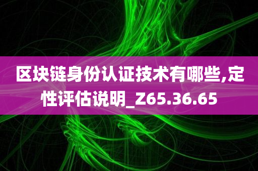 区块链身份认证技术有哪些,定性评估说明_Z65.36.65