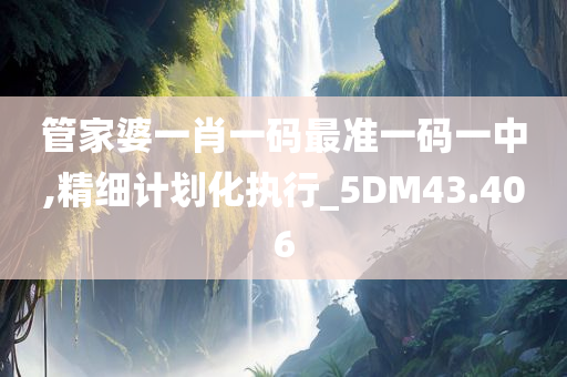 管家婆一肖一码最准一码一中,精细计划化执行_5DM43.406