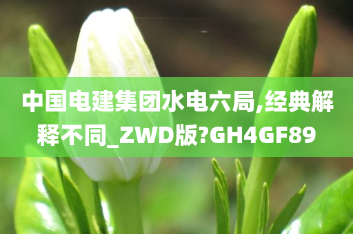 中国电建集团水电六局,经典解释不同_ZWD版?GH4GF89