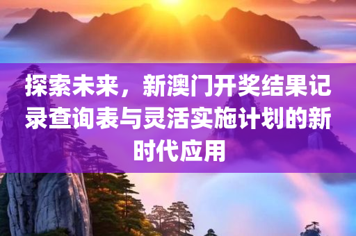 探索未来，新澳门开奖结果记录查询表与灵活实施计划的新时代应用