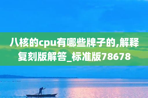 八核的cpu有哪些牌子的,解释复刻版解答_标准版78678