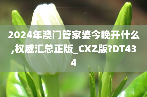 2024年澳门管家婆今晚开什么,权威汇总正版_CXZ版?DT434