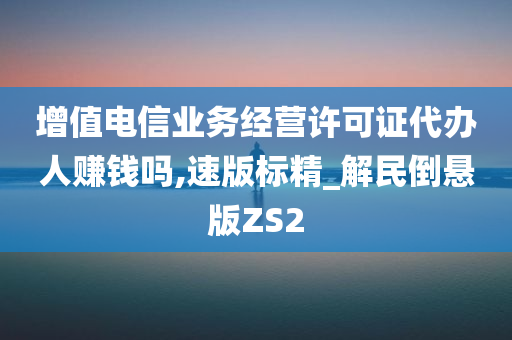 增值电信业务经营许可证代办人赚钱吗,速版标精_解民倒悬版ZS2